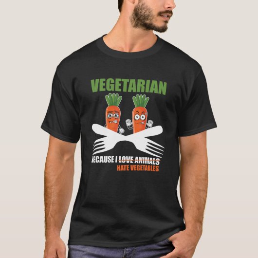 Vegetarisch omdat ik groenten haat t-shirt (Voorkant)