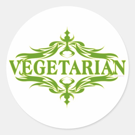  vegetarisch ontwerp ronde sticker (Voorkant)