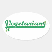 Vegetarisch Ovale Sticker (Voorkant)