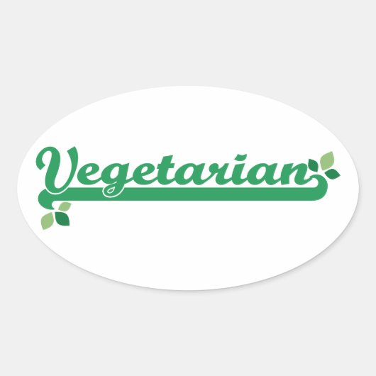 Vegetarisch Ovale Sticker (Voorkant)