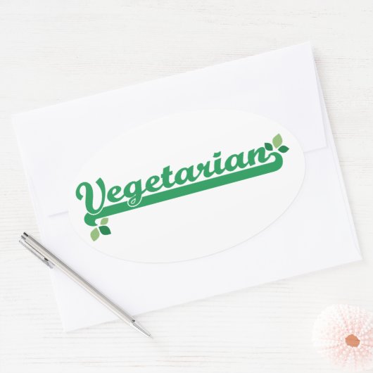 Vegetarisch Ovale Sticker (Envelop)