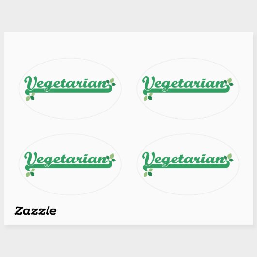 Vegetarisch Ovale Sticker (Vel)