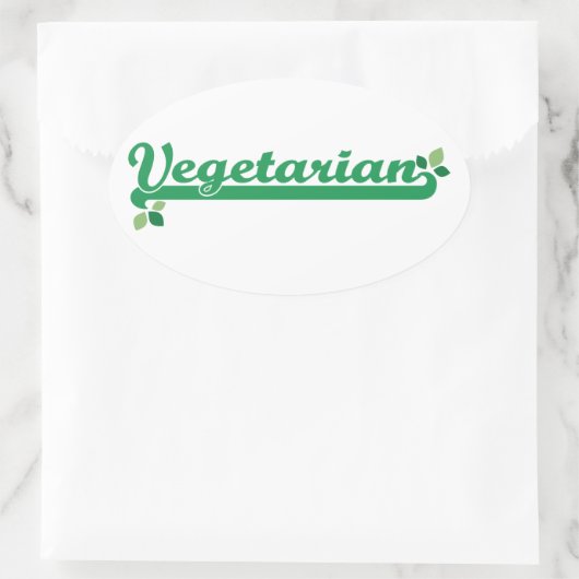Vegetarisch Ovale Sticker (Tas)
