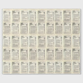 Vegetarisch recept uit een  kookboek cadeaupapier (Vlak)