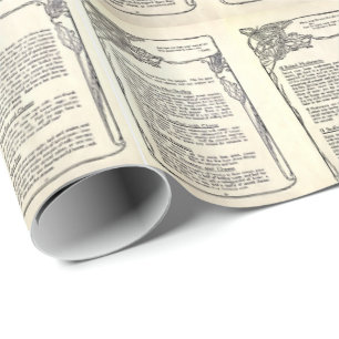 Vegetarisch recept uit een  kookboek cadeaupapier