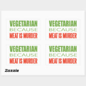 Vegetarisch Rechthoekige Sticker (Vel)