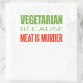 Vegetarisch Rechthoekige Sticker (Tas)