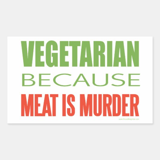 Vegetarisch Rechthoekige Sticker (Voorkant)