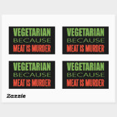 Vegetarisch Rechthoekige Sticker (Vel)