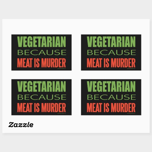 Vegetarisch Rechthoekige Sticker (Vel)