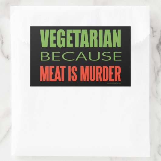 Vegetarisch Rechthoekige Sticker (Tas)