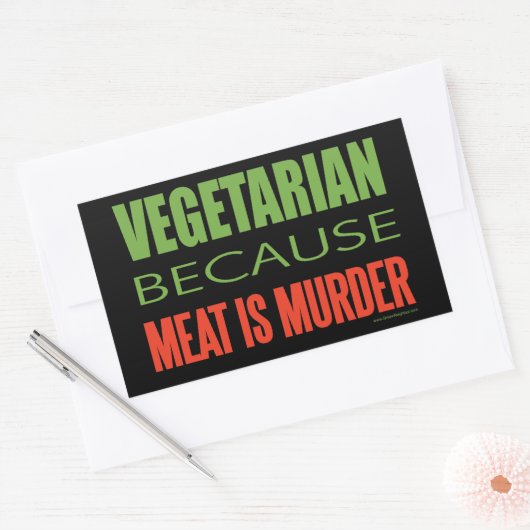 Vegetarisch Rechthoekige Sticker (Envelop)