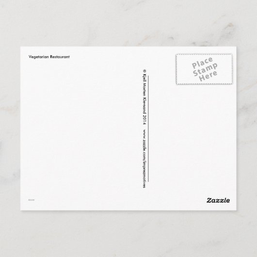 Vegetarisch restaurant ( display ) briefkaart (Achterkant)