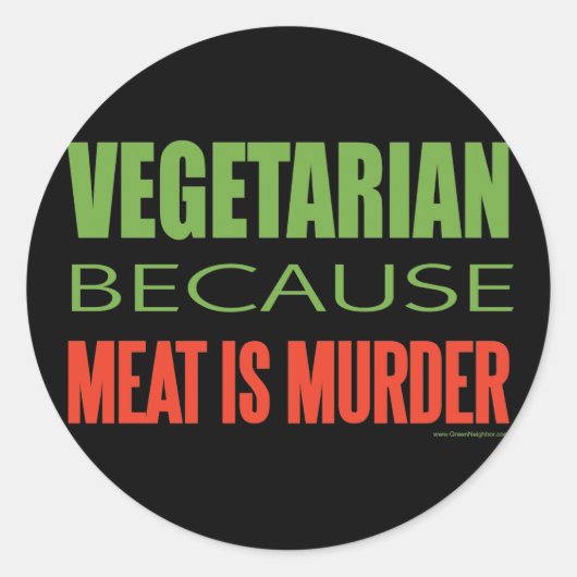 Vegetarisch Ronde Sticker (Voorkant)