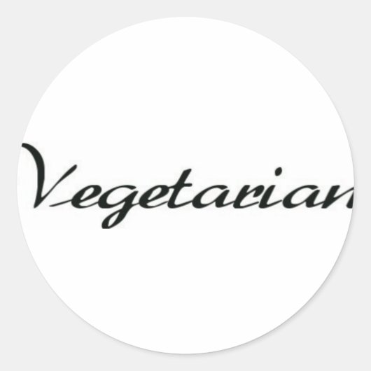 Vegetarisch Ronde Sticker (Voorkant)