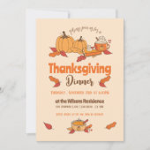 Vegetarisch Sinaasappel Thanksgiving Diner Uitnodi Kaart (Voorkant)