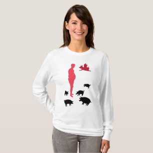 Vegetarisch T-shirt met lange mouwen voor dames