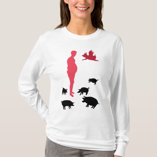 Vegetarisch T-shirt met lange mouwen voor dames (Voorkant)