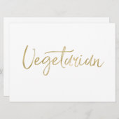 "Vegetarisch"-teken | Stijlvol goud met briefjes Kaart (Voorkant / Achterkant)