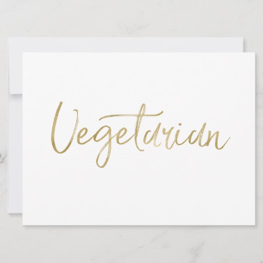 "Vegetarisch"-teken | Stijlvol goud met briefjes Kaart (Voorkant)