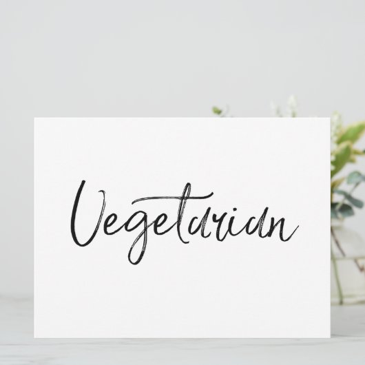 "Vegetarisch"-teken | Stijlvol handschrift (Staand voorkant)