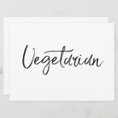 "Vegetarisch"-teken | Stijlvol handschrift (Voorkant / Achterkant)