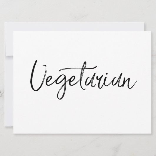 "Vegetarisch"-teken | Stijlvol handschrift (Voorkant)