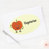 Vegetarisch / Vegan Food Labels: tomaat Ovale Sticker (Envelop)