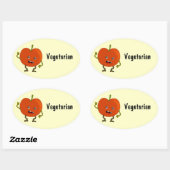 Vegetarisch / Vegan Food Labels: tomaat Ovale Sticker (Vel)