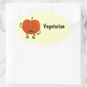 Vegetarisch / Vegan Food Labels: tomaat Ovale Sticker (Tas)
