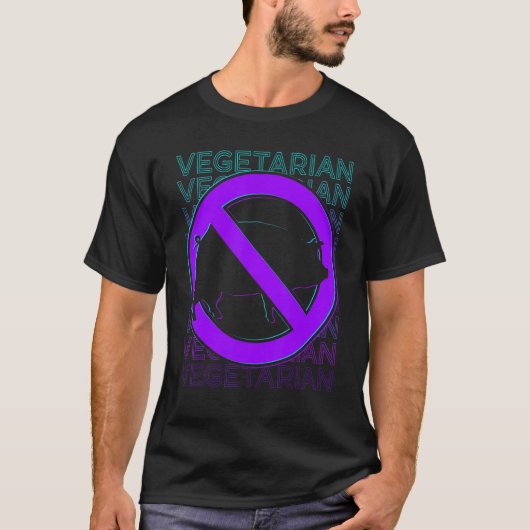 Vegetarisch Veganisme Retro T-shirt (Voorkant)