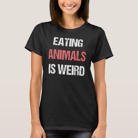 Vegetarisch vegetariër is vreemd t-shirt (Voorkant)