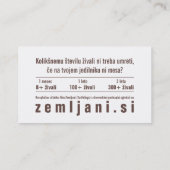 Vegetarisch Visitekaartje (Achterkant)