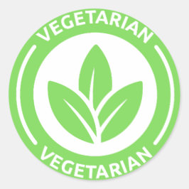 Vegetarisch voedselallergie dieet ronde sticker