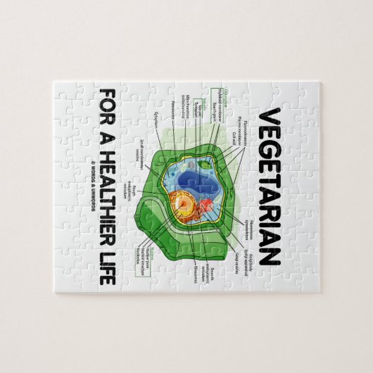 Vegetarisch voor een gezond leven (Plant cel) Legpuzzel (Horizontaal)