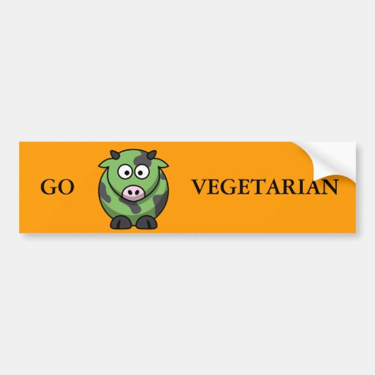 Vegetarische Bumpersticker (Voorkant)