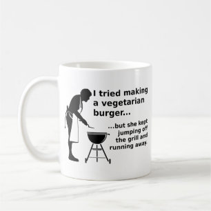 Vegetarische Burger Grappig Vlees Mok Humor