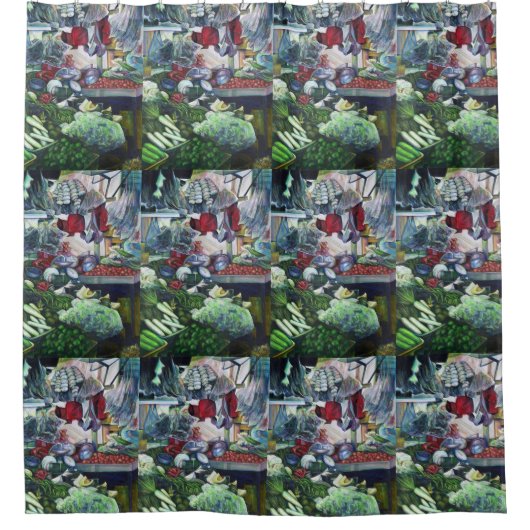 Vegetarische clubs ontmoeten hier op dinsdagmiddag douchegordijn (Voorkant)