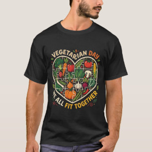 Vegetarische Dag Groente Club Eet Meer Planten Ret T-shirt