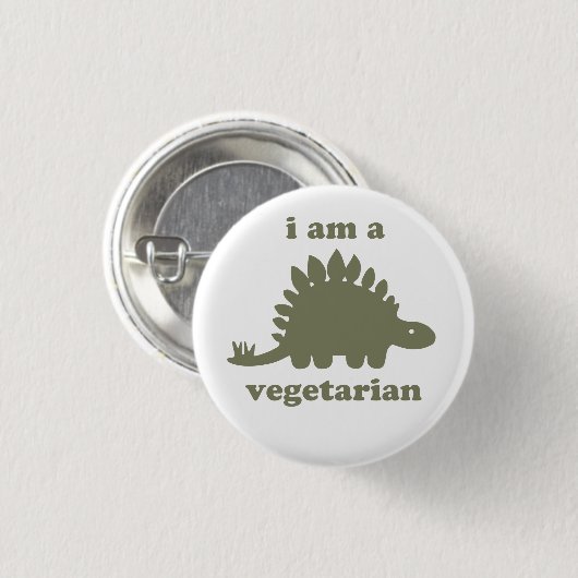 Vegetarische Groene Dinosaurus Stegosaurus - Ronde Button 3,2 Cm (Voorkant /achterkant)