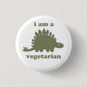 Vegetarische Groene Dinosaurus Stegosaurus - Ronde Button 3,2 Cm (Voorkant)