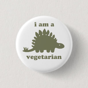 Vegetarische Groene Dinosaurus Stegosaurus - Ronde Button 3,2 Cm