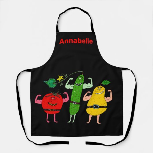 Vegetarische Groenten Rock Personaliseren Schort (Voorkant)