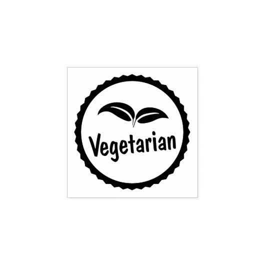 Vegetarische identificatie voor voedselverkopers rubberstempel (Afrduk)