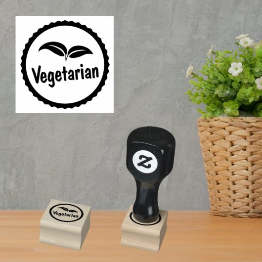 Vegetarische identificatie voor voedselverkopers rubberstempel