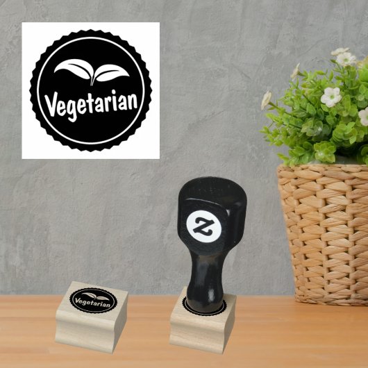Vegetarische identificatie voor voedselverkopers rubberstempel