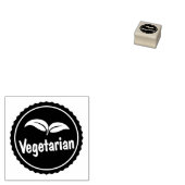 Vegetarische identificatie voor voedselverkopers rubberstempel (Gestempeld)