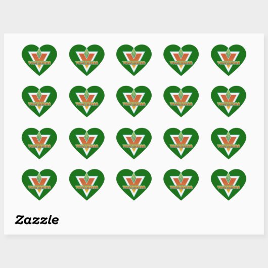 vegetarische Logo Hart Sticker (Vel)