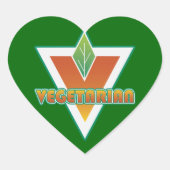 vegetarische Logo Hart Sticker (Voorkant)