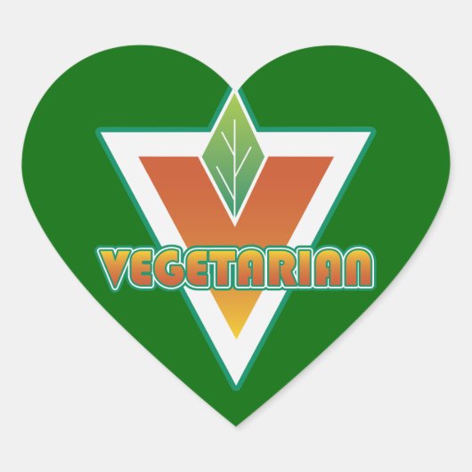 vegetarische Logo Hart Sticker (Voorkant)